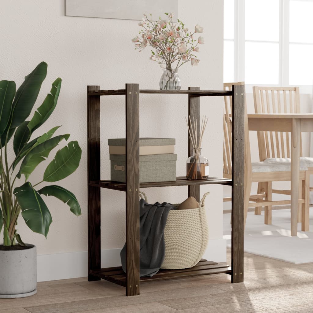 Förvaringshylla 3 Hyllplan 80X38X90 Massiv Furu