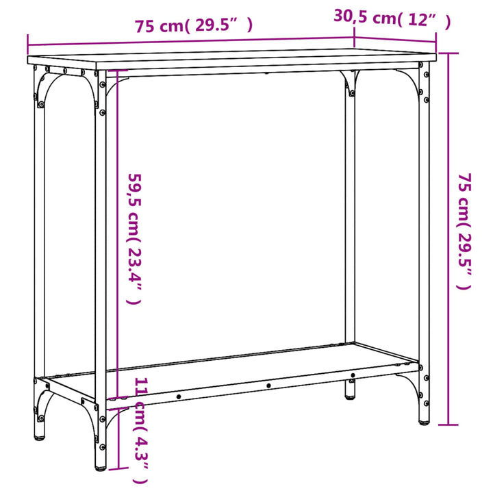 Konsolbord 75X30,5X Konstruerat Trä
