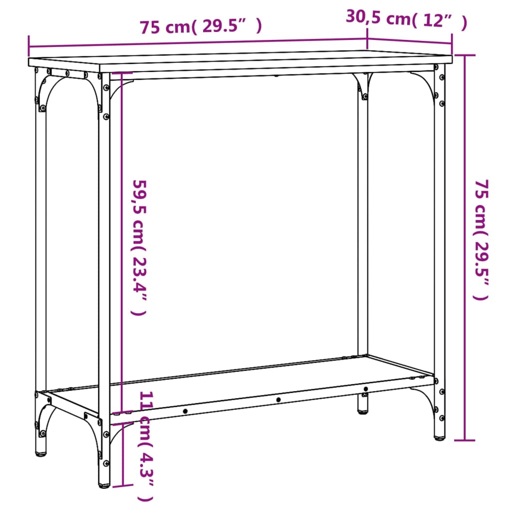 Avlastningsbord -Ek 75X30,5X Konstruerat Trä
