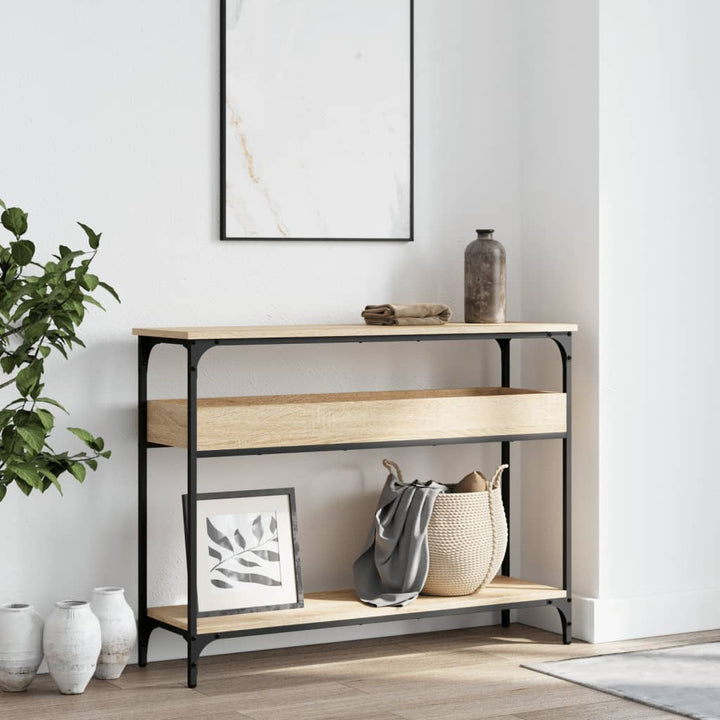 Konsolbord Med Hylla 100X29X75Cm Konstruerat Trä
