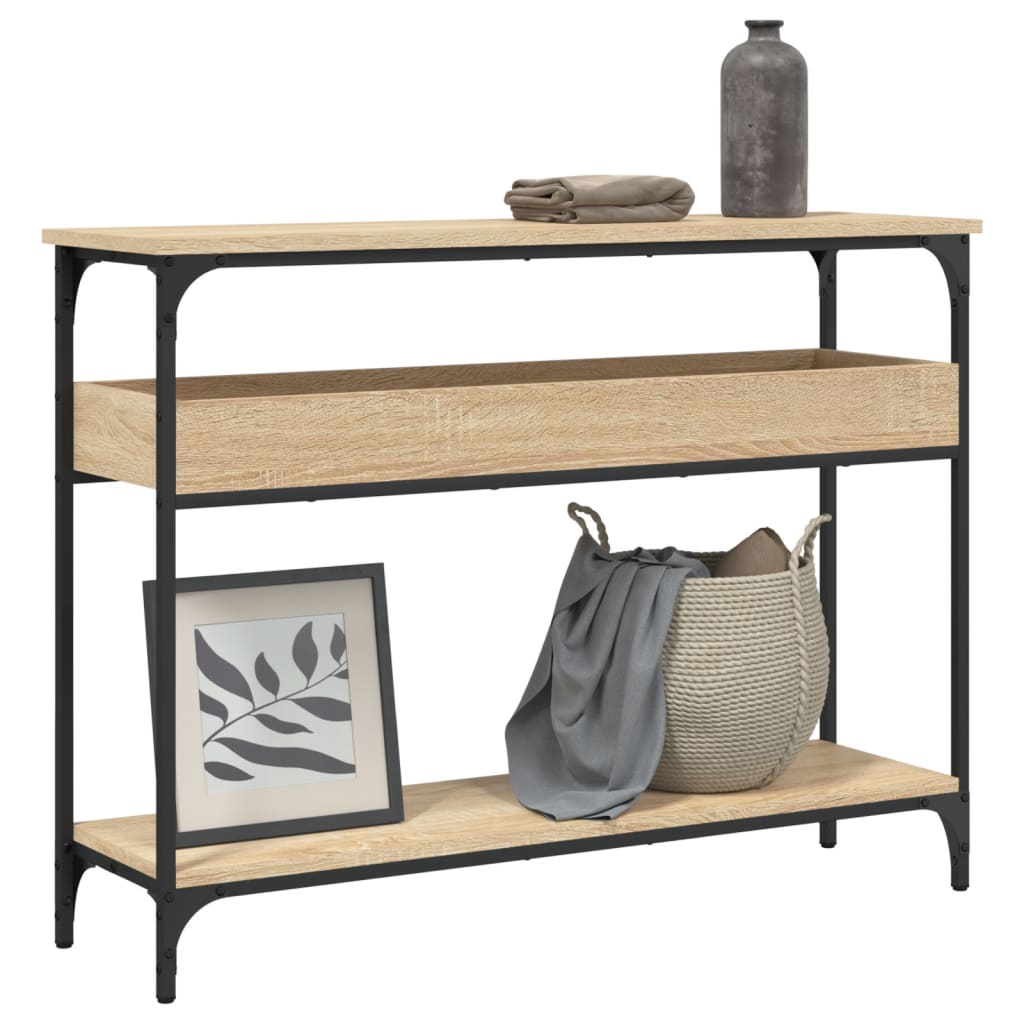 Konsolbord Med Hylla 100X29X75Cm Konstruerat Trä