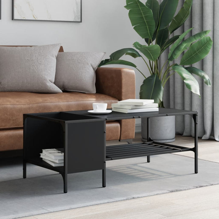 Soffbord Med Hylla 100X51X40 Cm Konstruerat Trä