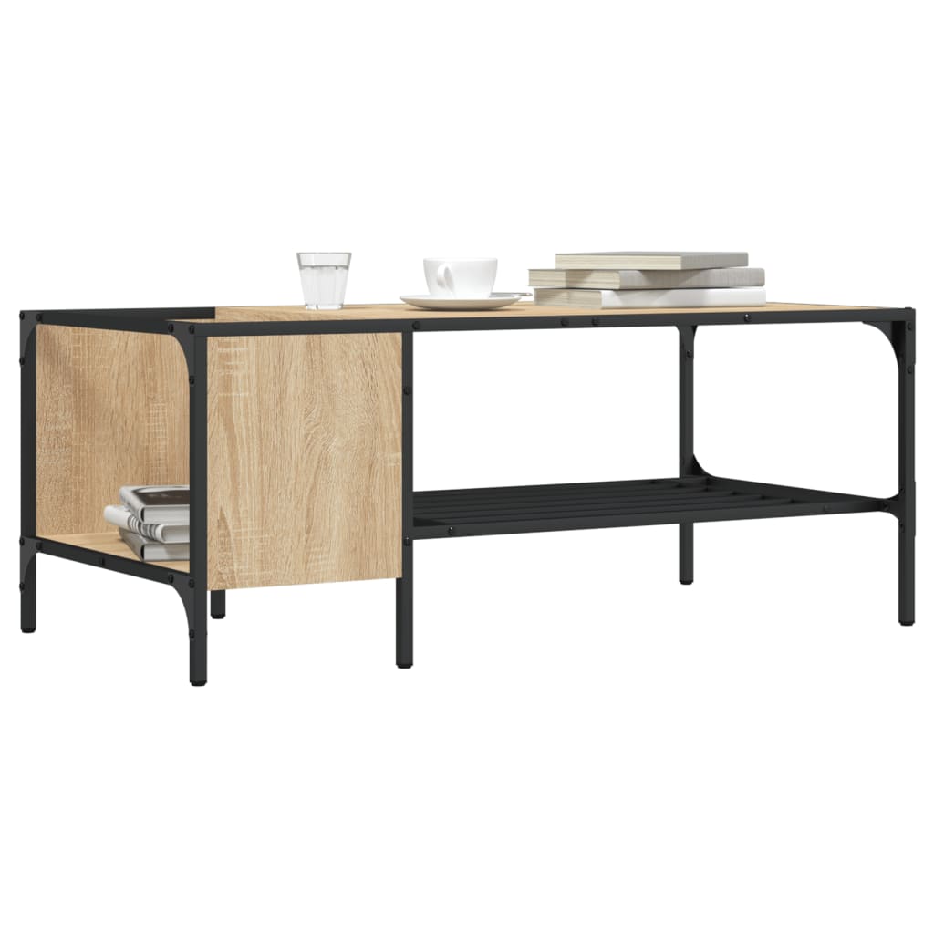 Soffbord Med Hylla 100X51X40 Cm Konstruerat Trä