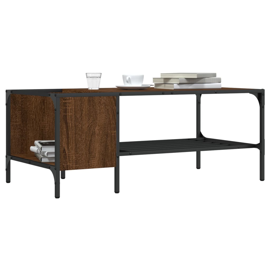 Soffbord Med Hylla 100X51X40 Cm Konstruerat Trä