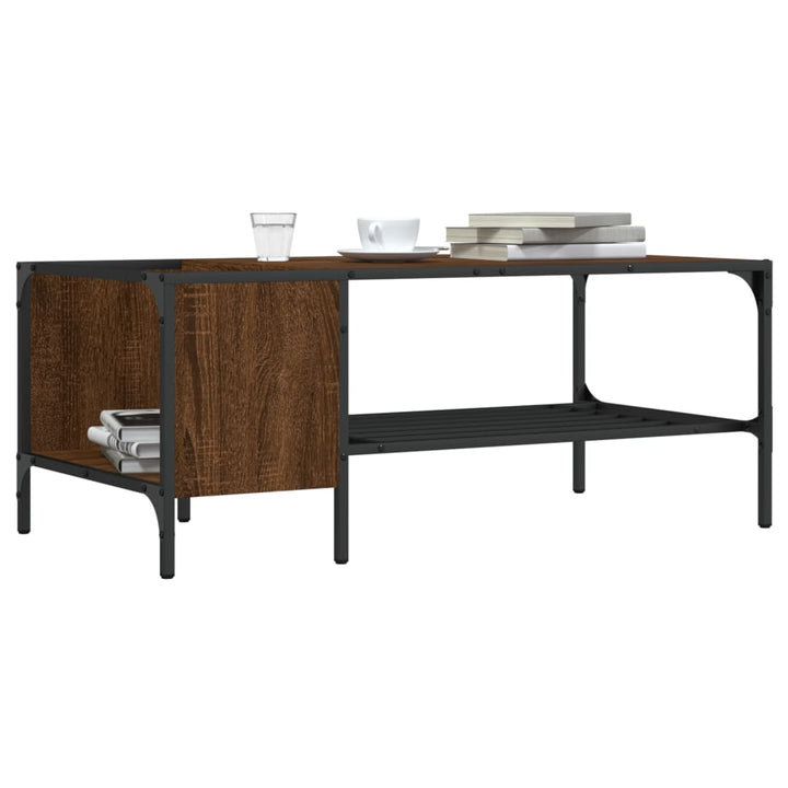 Soffbord Med Hylla 100X51X40 Cm Konstruerat Trä