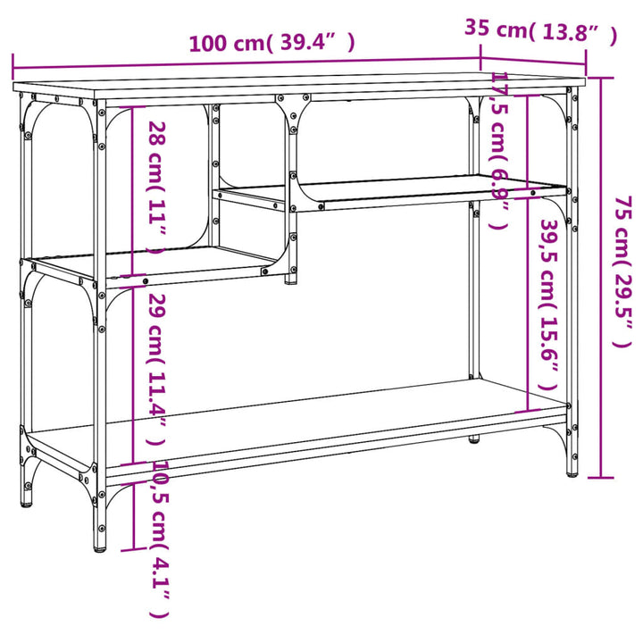 Konsolbord Med Hyllor 100X35X75 Cm