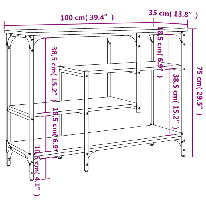 Konsolbord Med Hyllor 100X35X75 Cm
