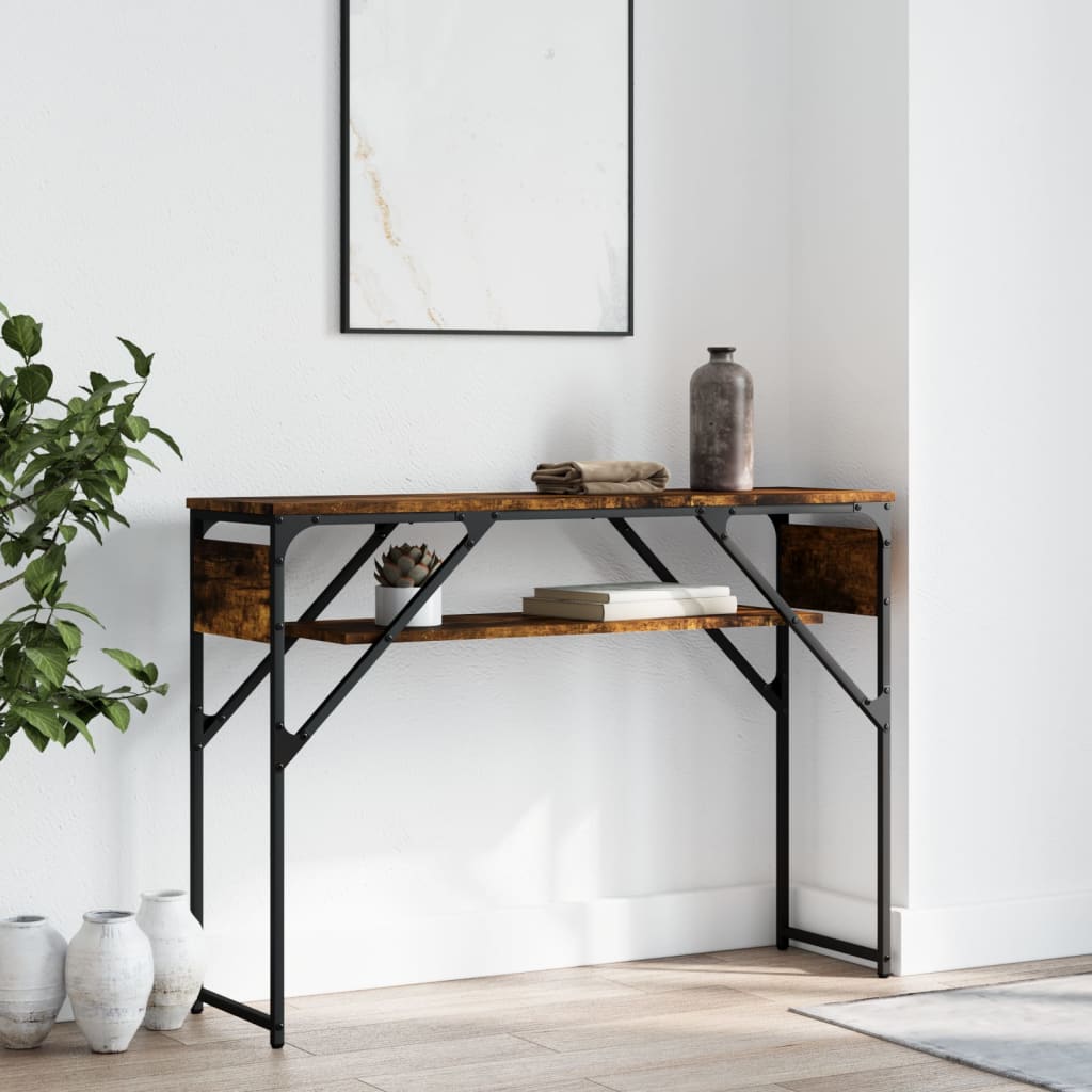 Avlastningsbord Med Hylla 105X30X75Cm Konstruerat Trä