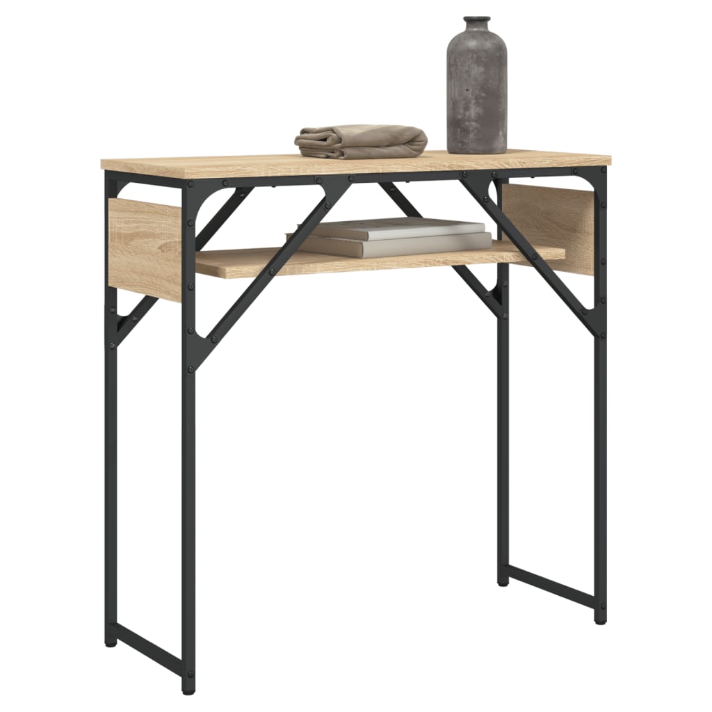 Avlastningsbord Med Hylla Sonoma-Ek 75X30X75Cm Konstruerat Trä