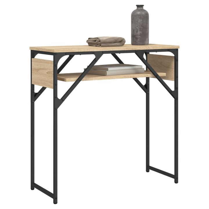 Avlastningsbord Med Hylla Sonoma-Ek 75X30X75Cm Konstruerat Trä