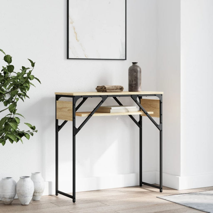 Avlastningsbord Med Hylla Sonoma-Ek 75X30X75Cm Konstruerat Trä