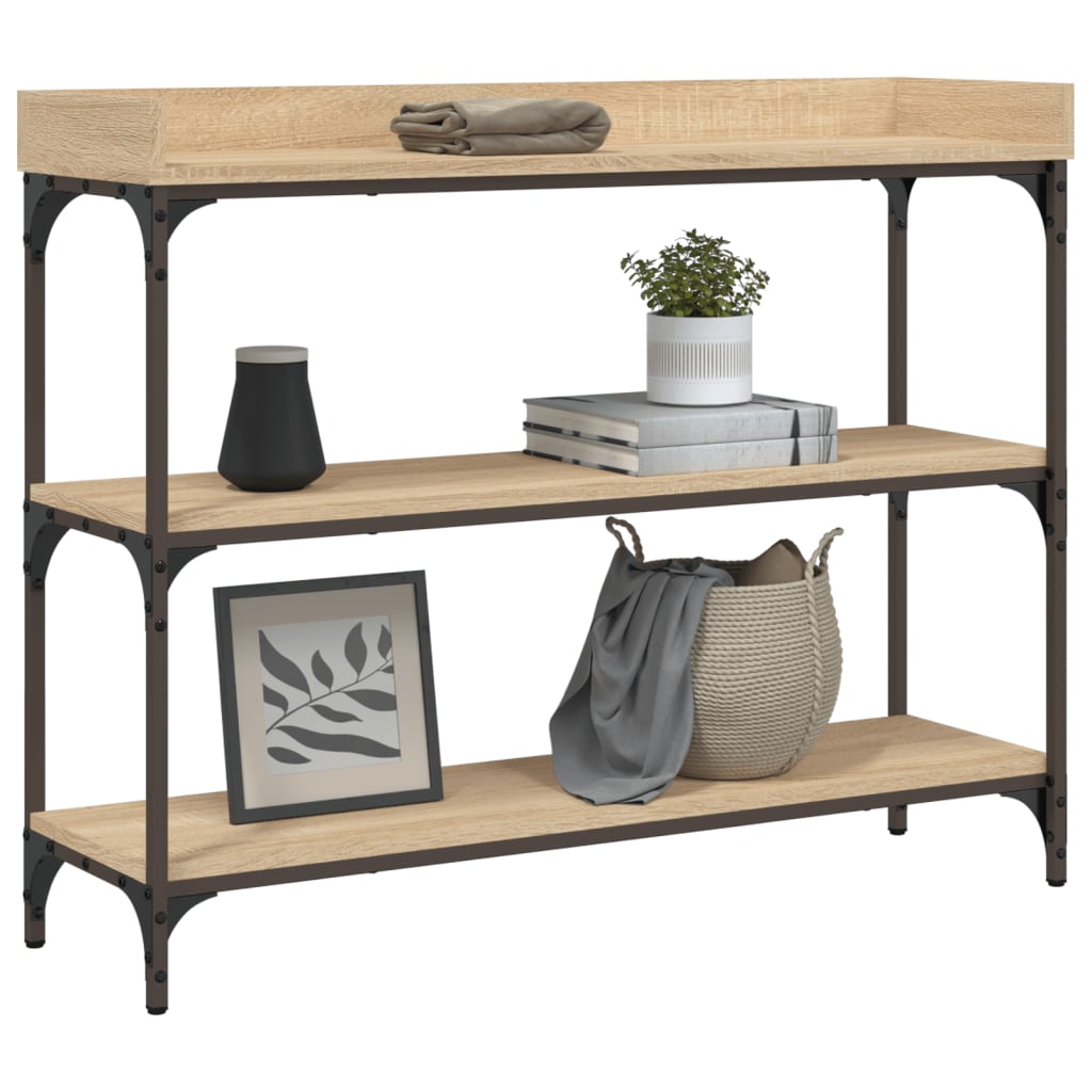 Konsolbord Med Hyllor Sonoma-Ek 100X30X80 Cm