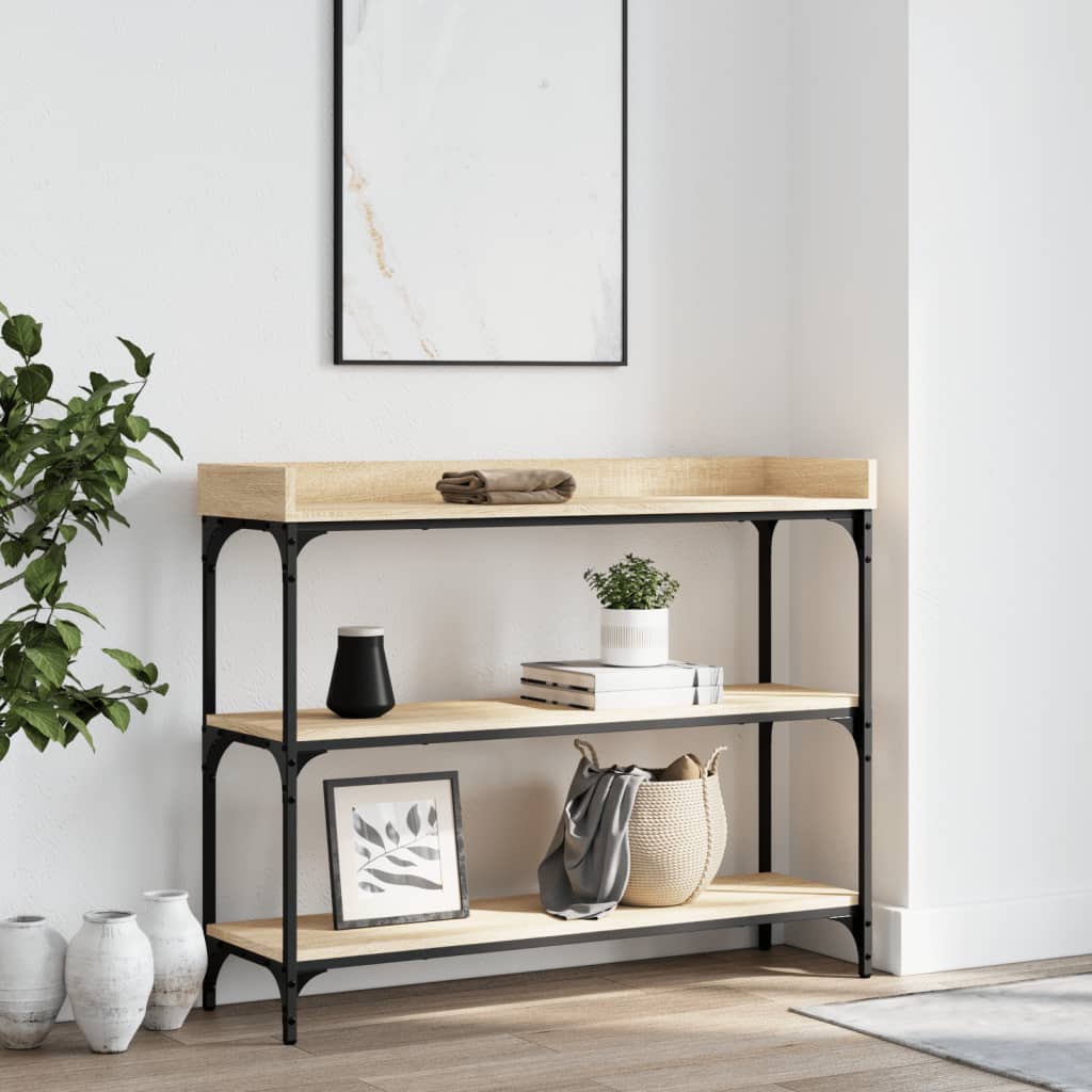 Konsolbord Med Hyllor Sonoma-Ek 100X30X80 Cm