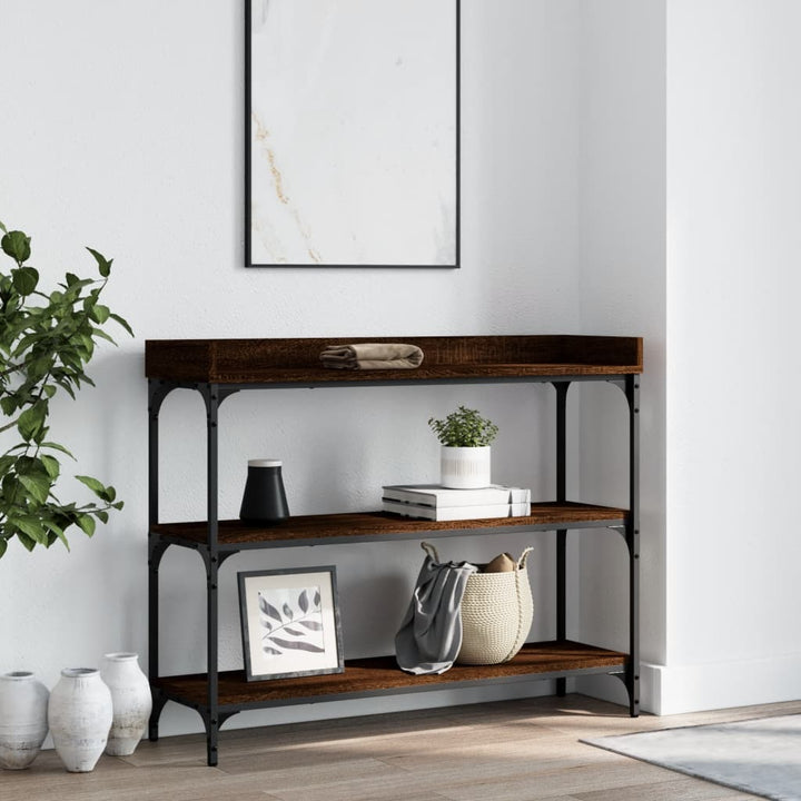 Konsolbord Med Hyllor Sonoma-Ek 100X30X80 Cm
