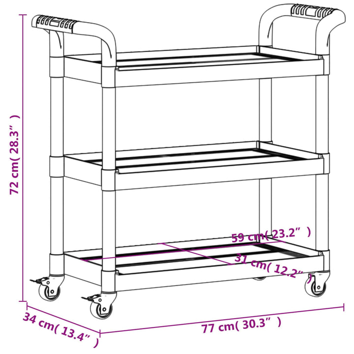 Rullvagn 3 Våningar Aluminium