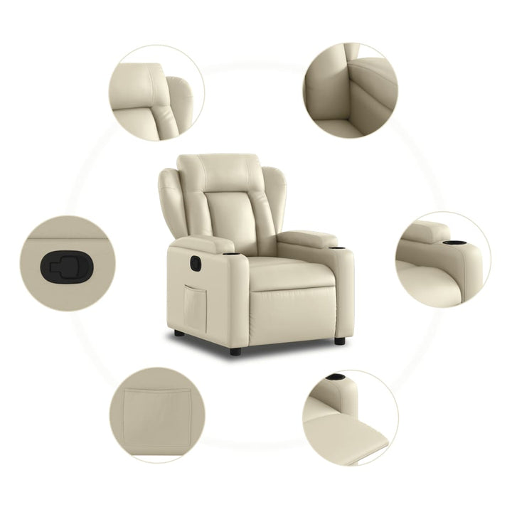 Reclinerfåtölj Gräddvit Konstläder
