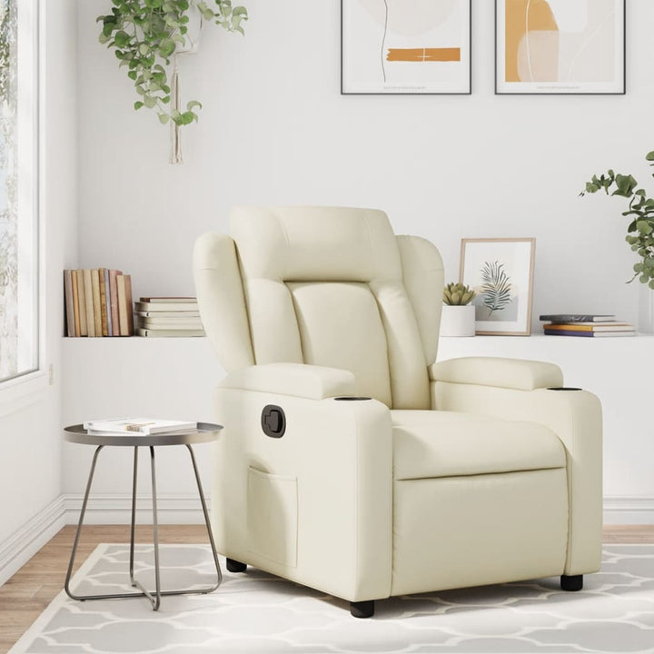 Reclinerfåtölj Gräddvit Konstläder