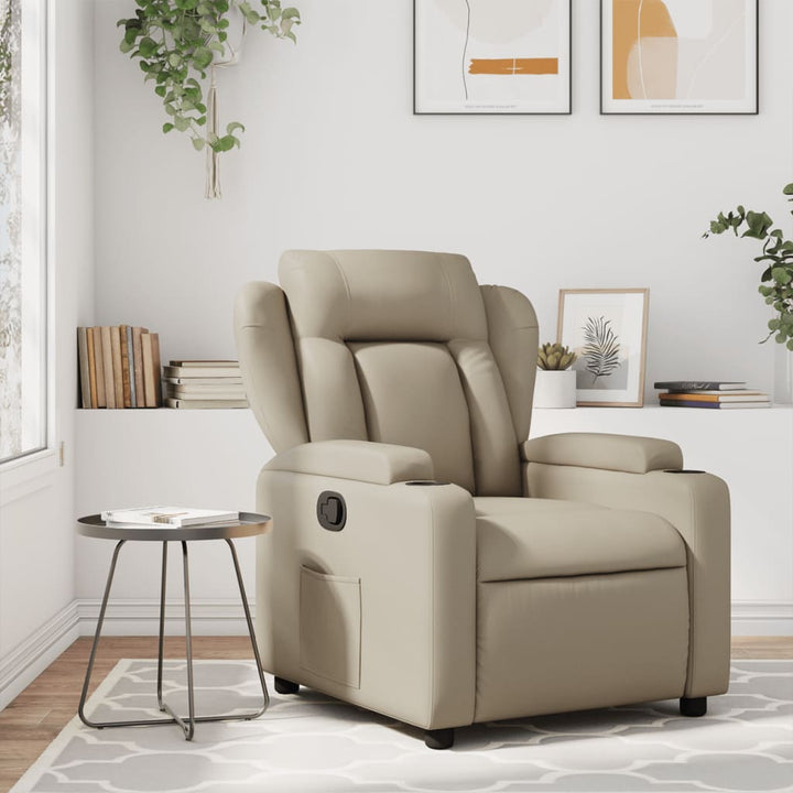 Reclinerfåtölj Gräddvit Konstläder
