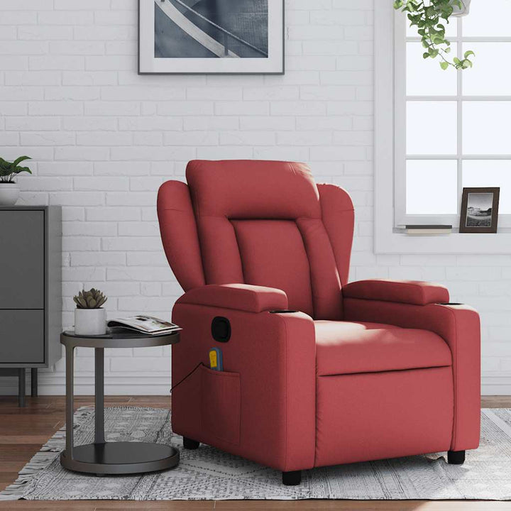 Reclinerfåtölj Gräddvit Konstläder