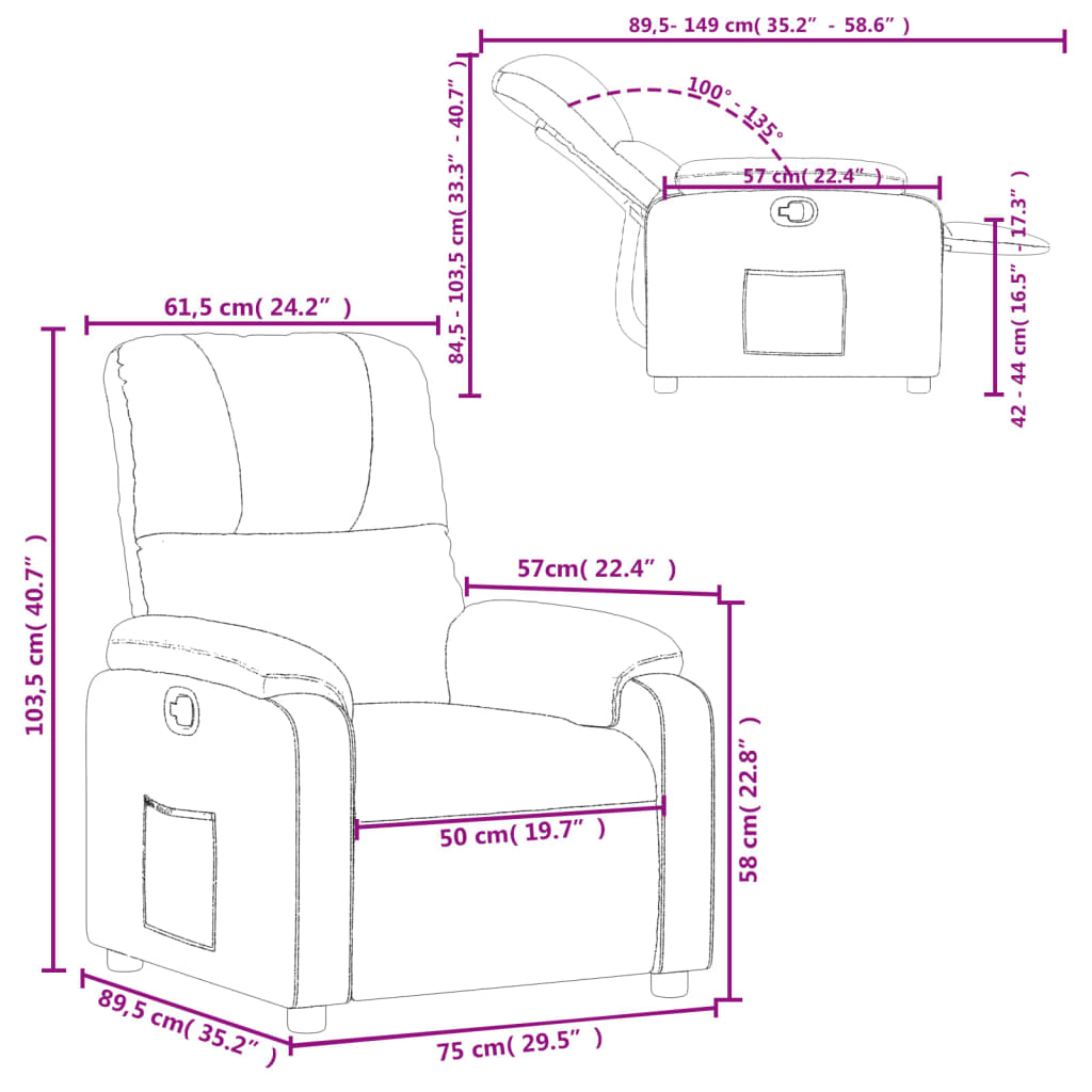 Reclinerfåtölj Mikrofibertyg