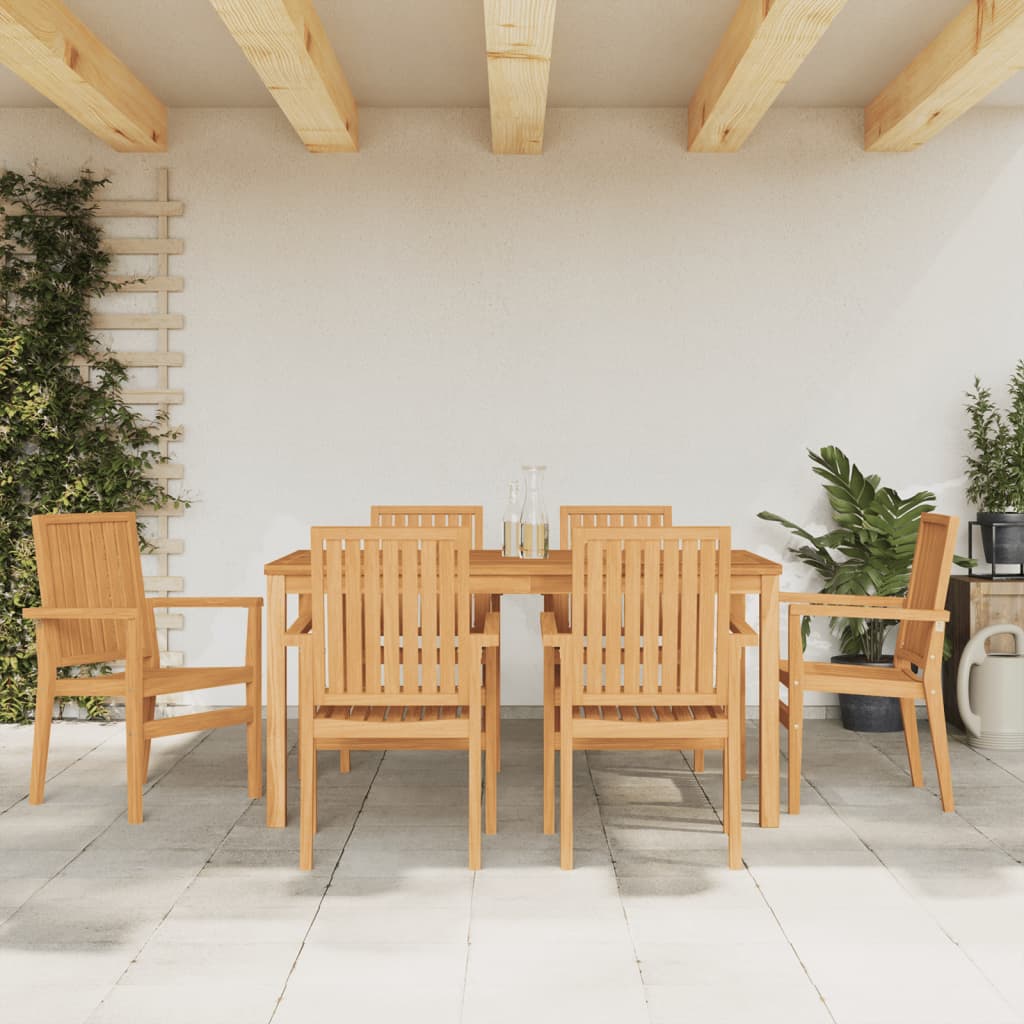 Stapelbara Trädgårdsstolar 2 St 56,5X57,5X91 Cm Massiv Teak