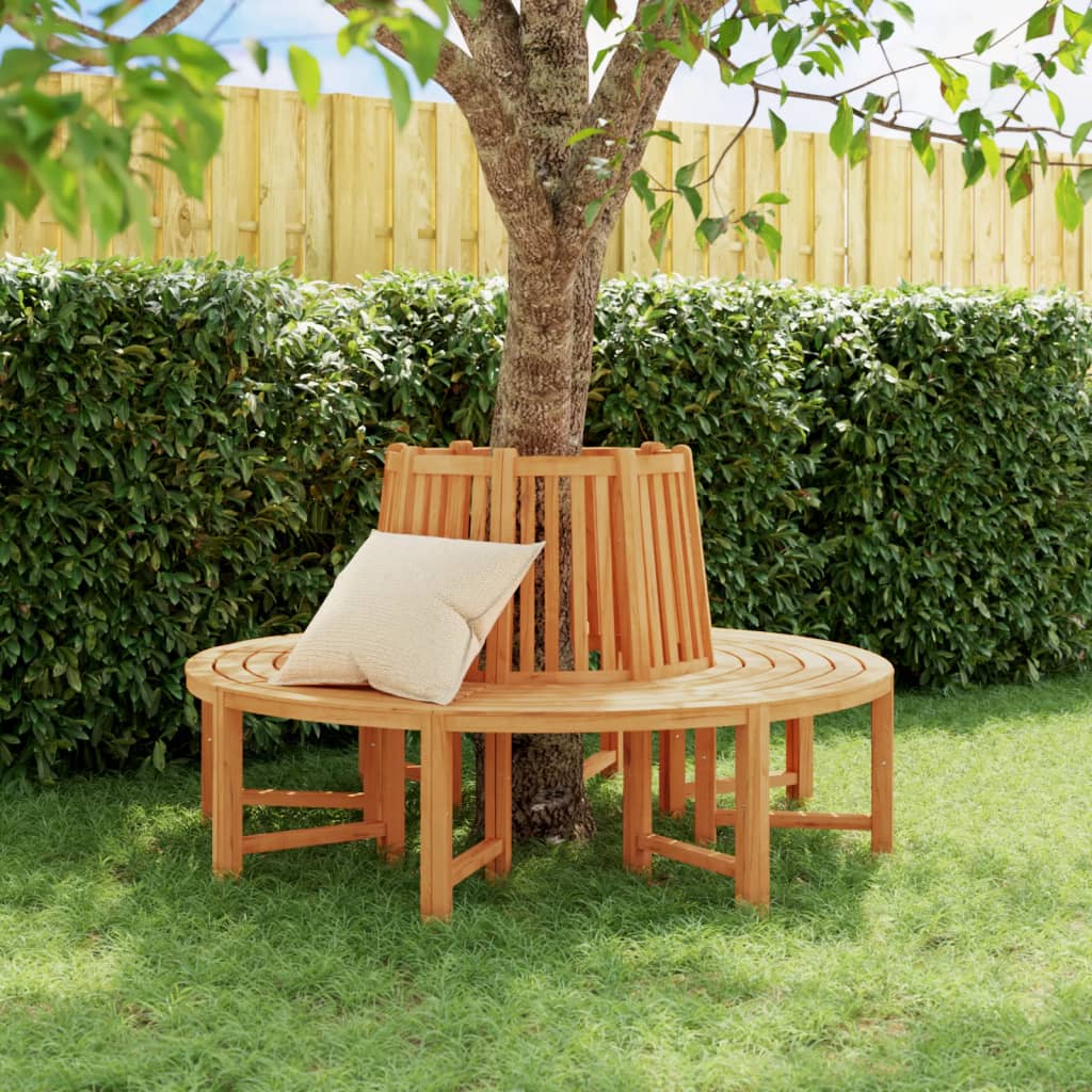 Trädbänk Halvrund Ø160 Cm Massiv Teak