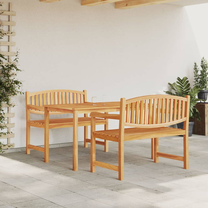 Matgrupp För Trädgården 3 Delar Massiv Teak