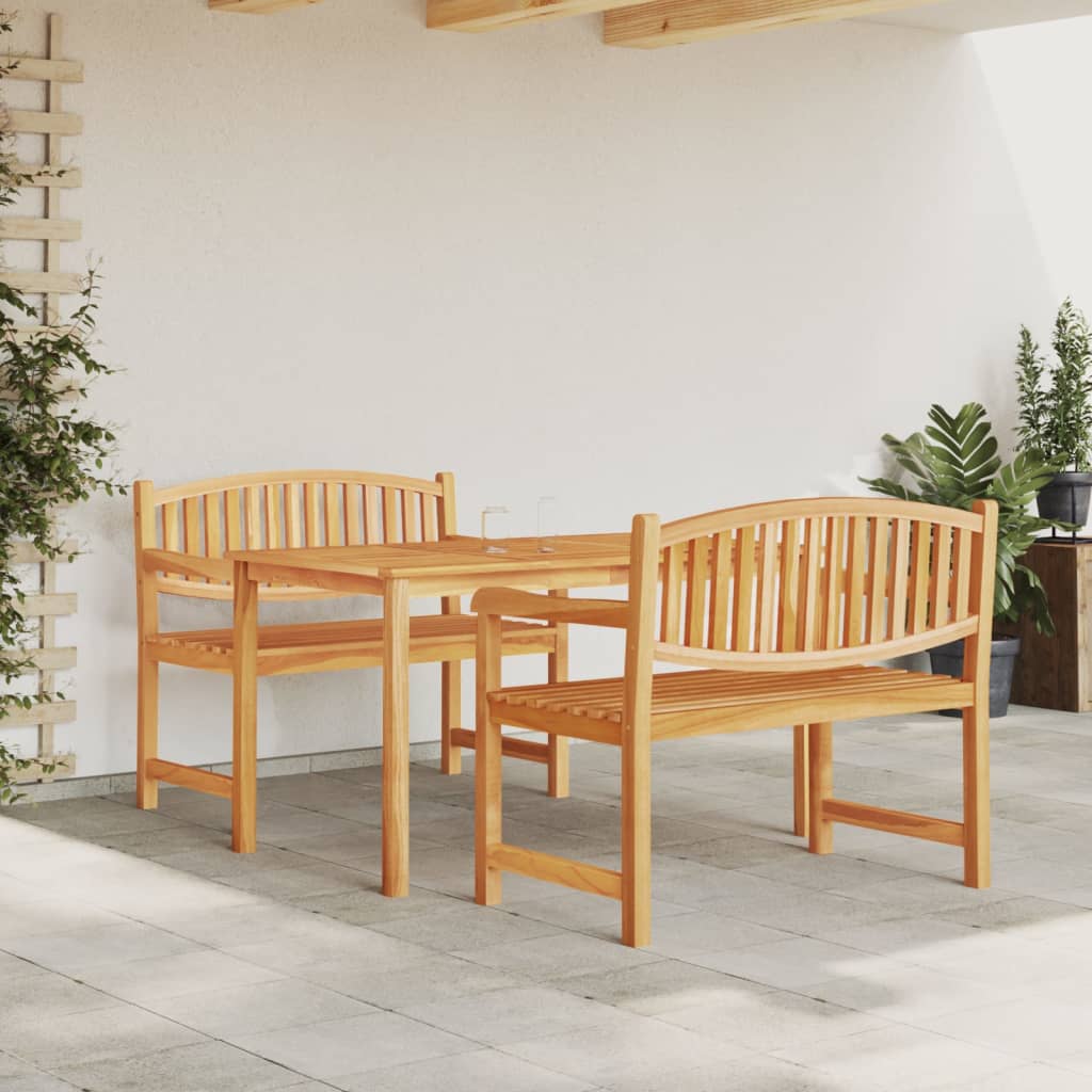 Matgrupp För Trädgården 3 Delar Massiv Teak
