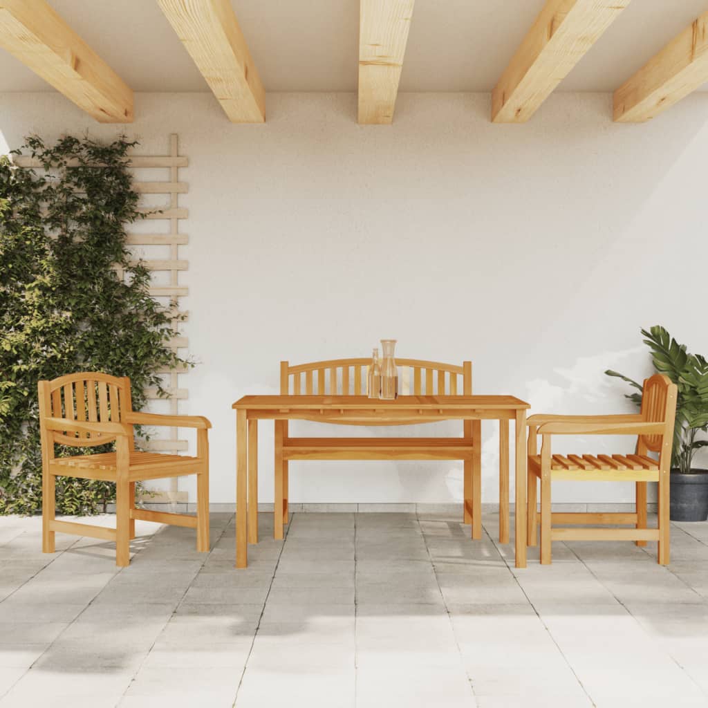 Matgrupp För Trädgården 3 Delar Massiv Teak