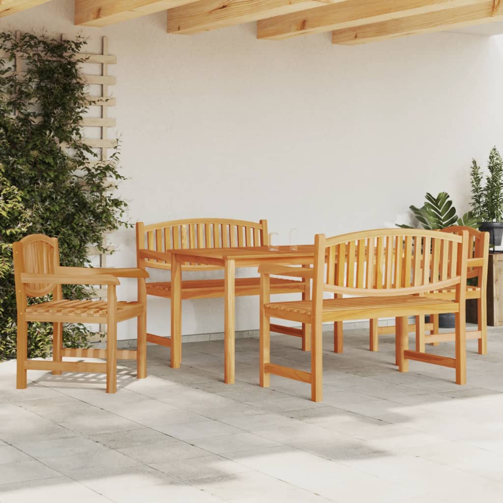 Matgrupp För Trädgården 3 Delar Massiv Teak