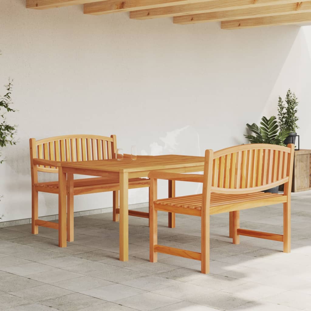 Matgrupp För Trädgården 3 Delar Massiv Teak