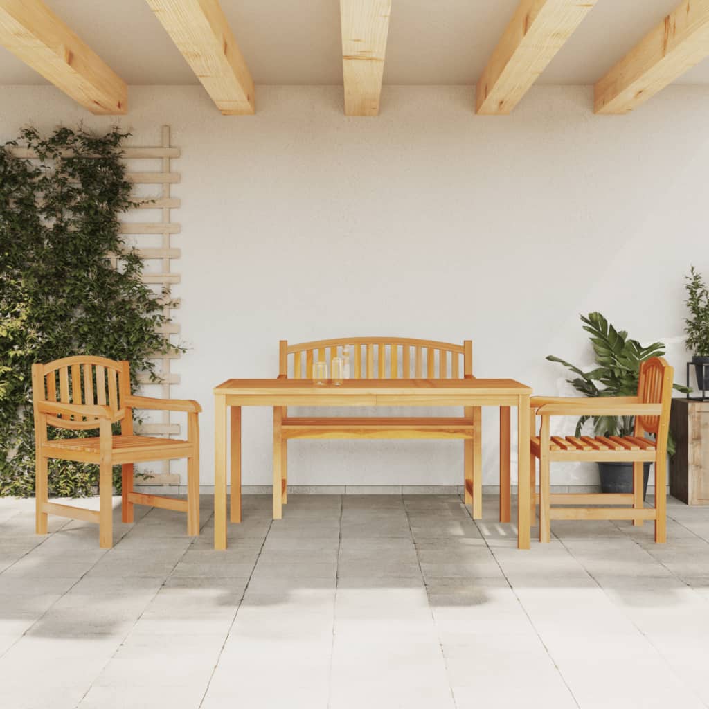 Matgrupp För Trädgården 3 Delar Massiv Teak