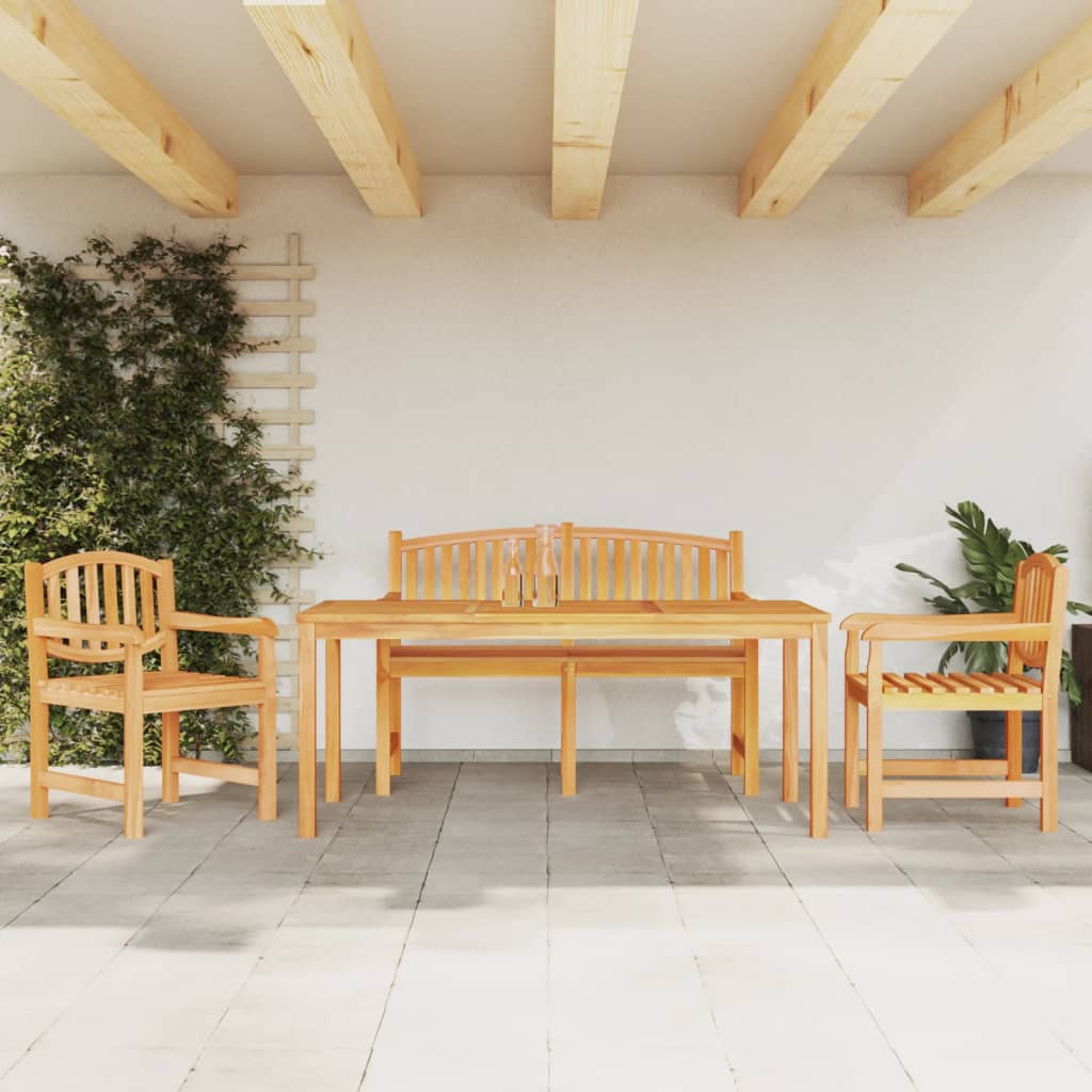 Matgrupp För Trädgården 3 Delar Massiv Teak