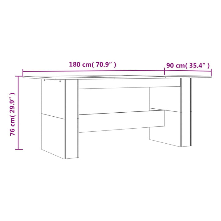 Matbord 180X90X76 Cm Konstruerat Trä