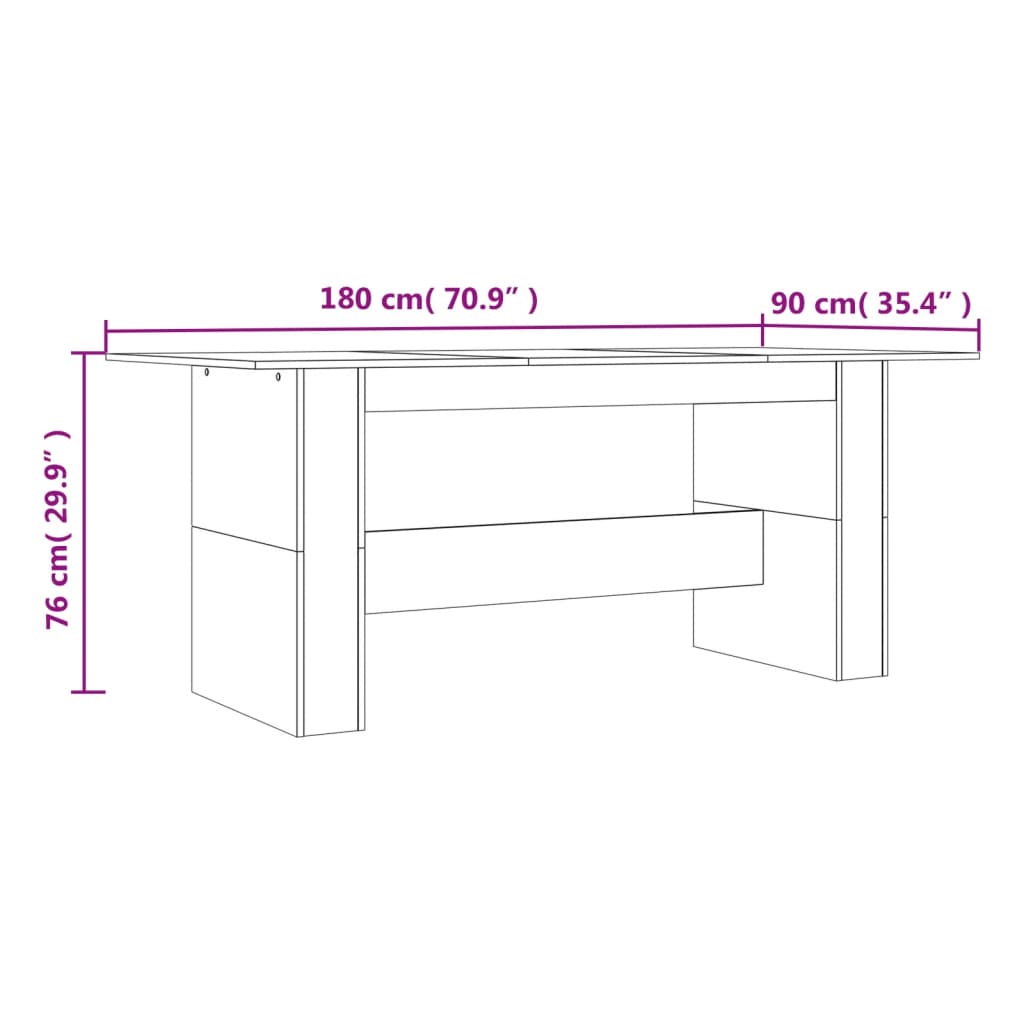 Matbord 180X90X76 Cm Konstruerat Trä