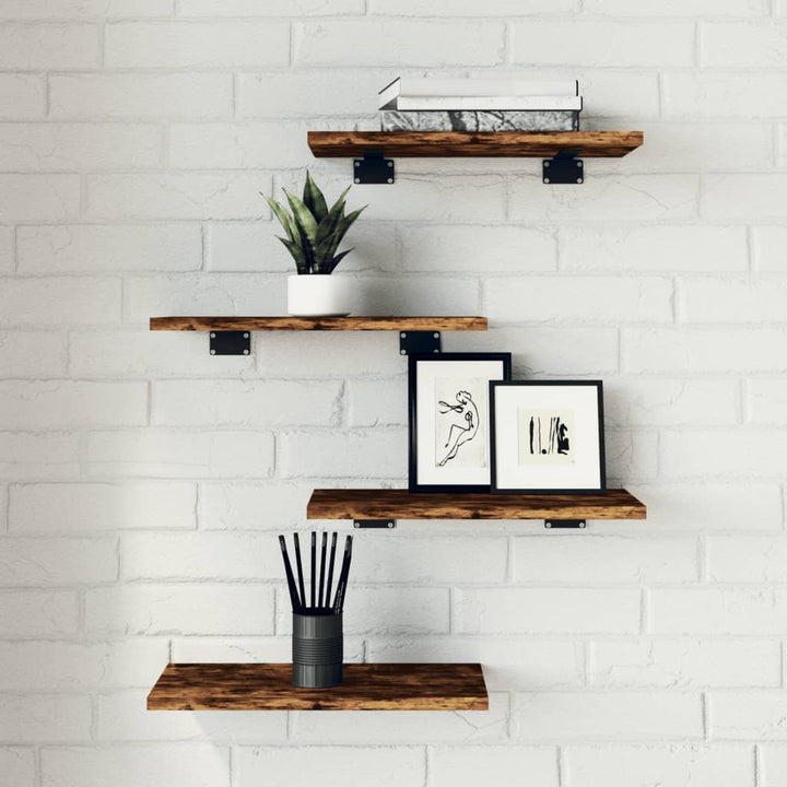 Vägghyllor 4 St 40X20X1,5 Cm Konstruerat Trä