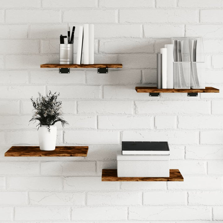 Vägghyllor 4 St 40X20X1,5 Cm Konstruerat Trä