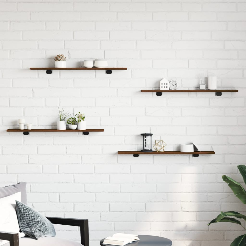 Vägghyllor 4 St 40X20X1,5 Cm Konstruerat Trä
