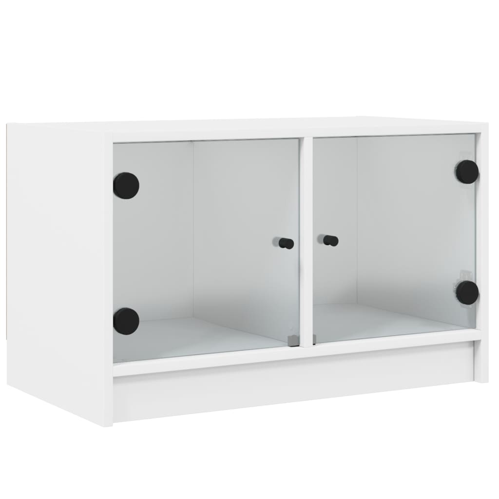 Tv-Bänk Med Glasdörrar 68X37X42 Cm
