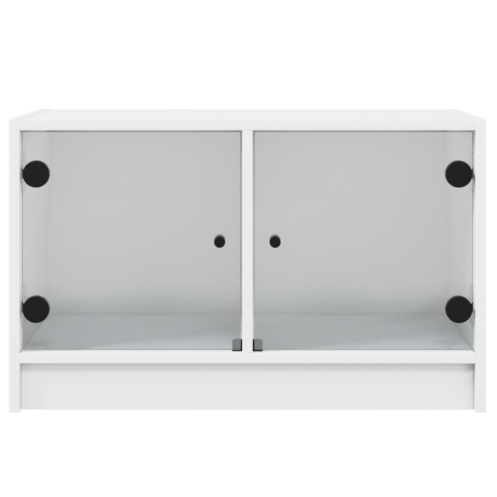 Tv-Bänk Med Glasdörrar 68X37X42 Cm