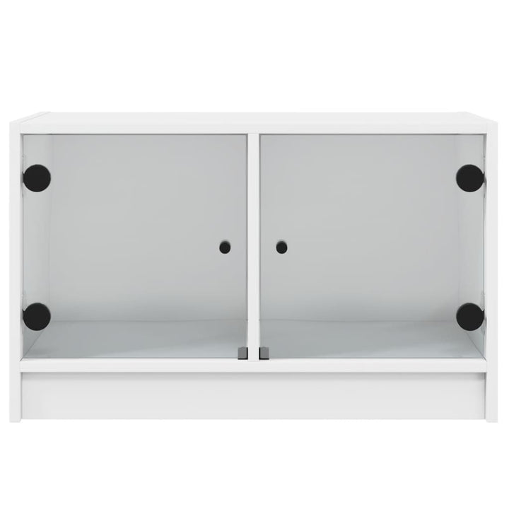 Tv-Bänk Med Glasdörrar 68X37X42 Cm