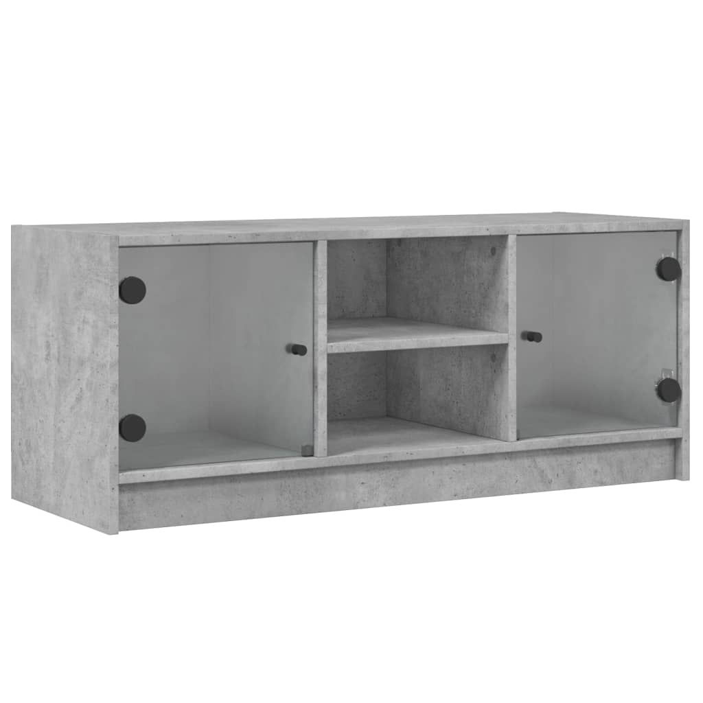 Tv-Bänk Med Glasdörrar 102X37X42 Cm