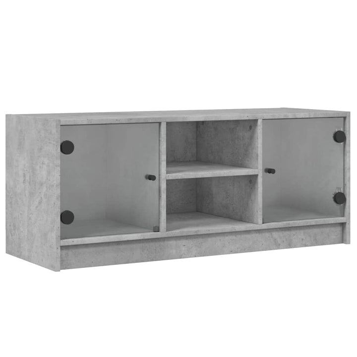 Tv-Bänk Med Glasdörrar 102X37X42 Cm
