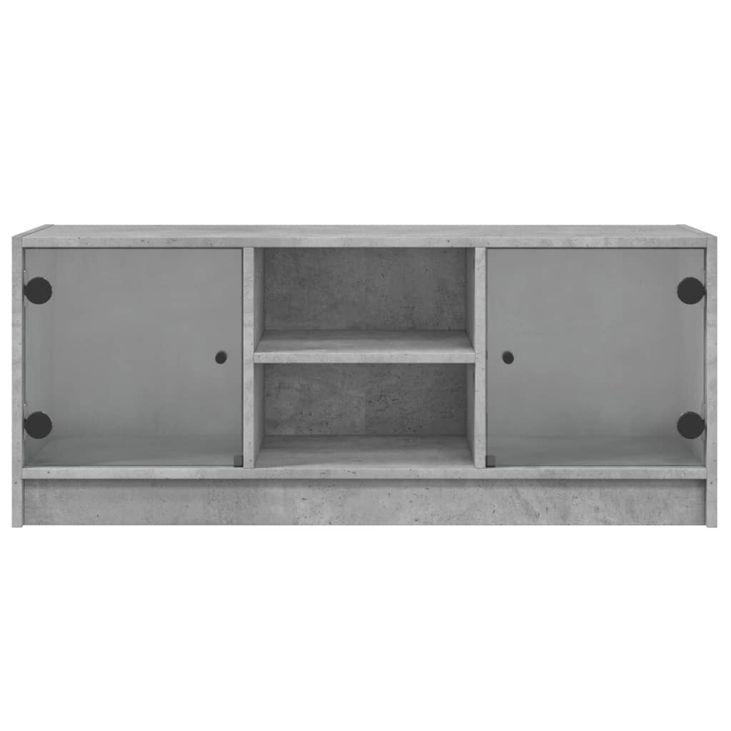 Tv-Bänk Med Glasdörrar 102X37X42 Cm