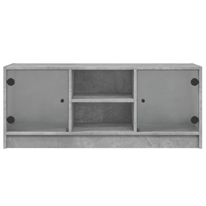 Tv-Bänk Med Glasdörrar 102X37X42 Cm
