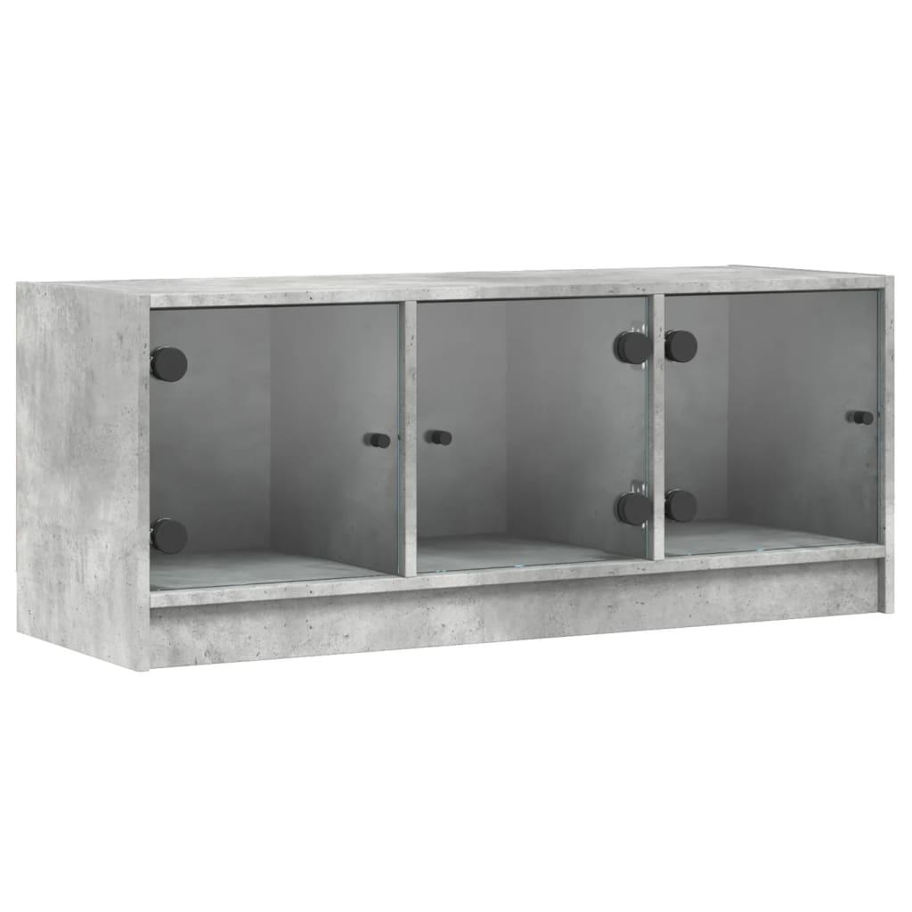 Tv-Bänk Med Glasdörrar 102X37X42 Cm