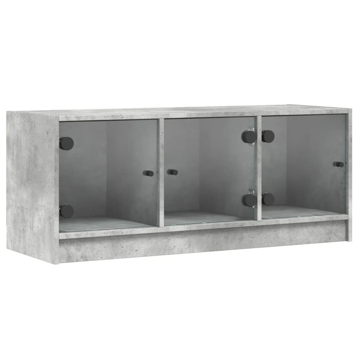 Tv-Bänk Med Glasdörrar 102X37X42 Cm