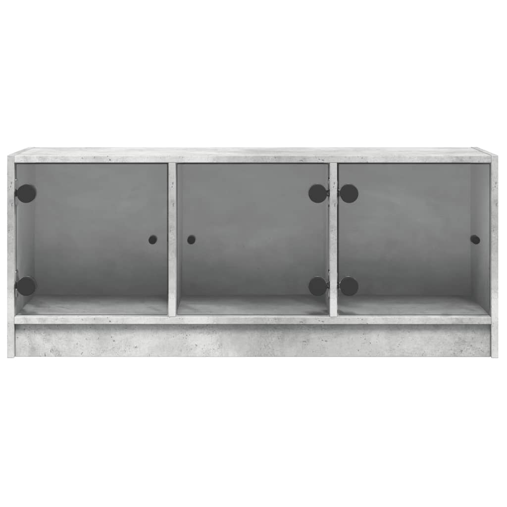 Tv-Bänk Med Glasdörrar 102X37X42 Cm