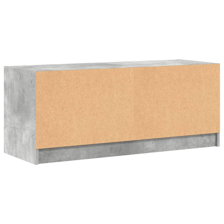 Tv-Bänk Med Glasdörrar 102X37X42 Cm