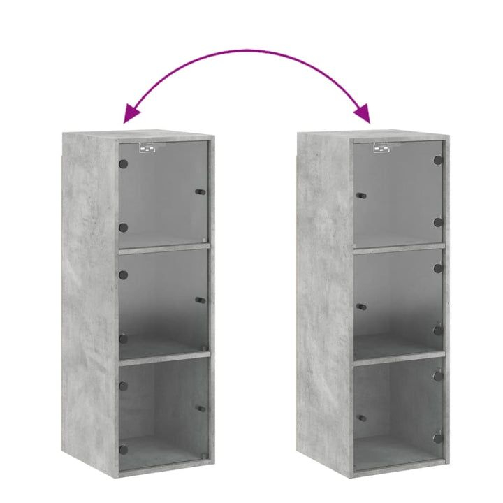 Sidoskåp Med Glasdörrar 35X37X100 Cm